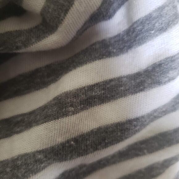 Stateside Striped Tee Gray Crewneck Side Tie T Shirt Top Short Sleeve Size XS - Picture 7 of 12